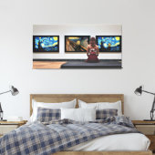 星空の夜叫び。 キャンバスプリント (インサイチュ (寝室))