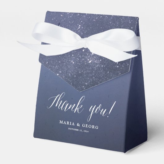 星空の夜天の星結婚式の引き出物箱 フェイバーボックス (正面サイド)