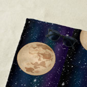 星空の夜手描きの満月 ビーチタオル (インサイチュ)