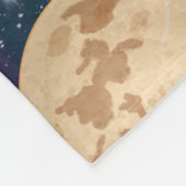 星空の夜手描きの満月 フリースブランケット (角)
