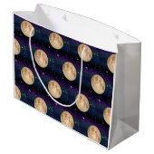 星空の夜手描きの満月 ラージペーパーバッグ (裏面アングル)