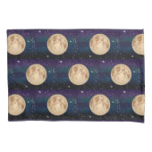 星空の夜手描きの満月 枕カバー (正面左)