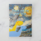 星空の夜星の恐竜のカード サンキューカード (内部)