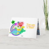 星空の夜星の恐竜のカード サンキューカード (裏面)