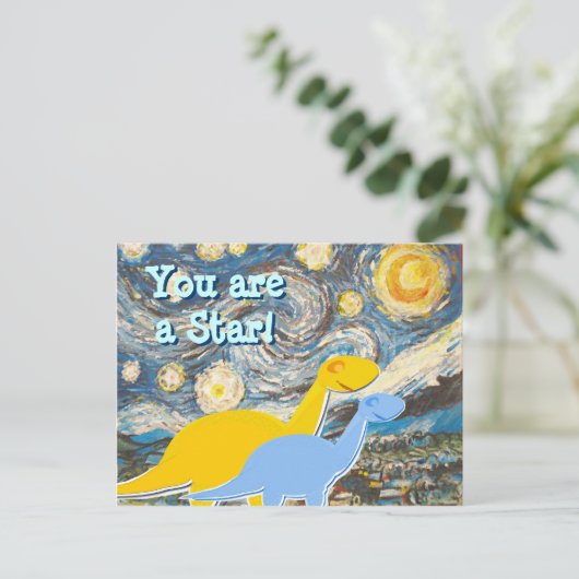 星空の夜景はがき ポストカード (スタンド正面)