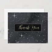 星空の夜月の位相結婚のサンキューカード サンキューカード (正面/裏面)