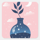 星空の夜桜 スクエアシール (正面)