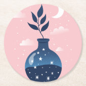 星空の夜桜 ラウンドペーパーコースター (正面)