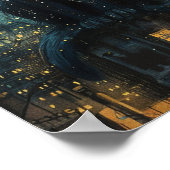 星空の夜猫たち – コズミックシティルーフトップアート ポスター (角)