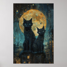 星空の夜猫たち – コズミックシティルーフトップアート