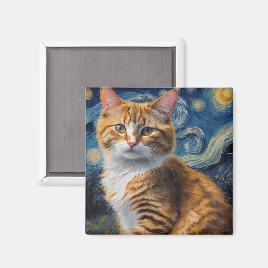 星空の夜猫 マグネット (正面/裏面)