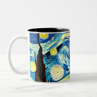 星空の夜猫 – Two-Tone Mug ツートーンマグカップ