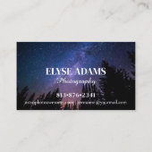 星空の夜空の木の森 名刺 (裏面)