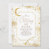 星空の夜空ムーンミスティックシチュアル誕生日 招待状 (正面)