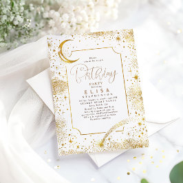 星空の夜空ムーンミスティックシチュアル誕生日 招待状