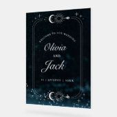 星空の夜結婚の天の招待状、銀河系 アクリルサイン (傾斜)
