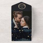 星空の夜結婚の天体 オールインワン招待状 (外側)