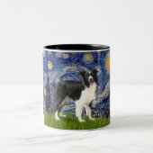 星空の夜縁ど- Collie (Z) ツートーンマグカップ (中央)