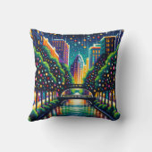 「星空の夜街並み：サンアントニオ・リバーウォーク」 クッション (裏面)