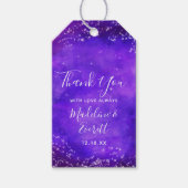 星空の夜銀河系水の色結婚は感謝する ギフトタグ (正面)