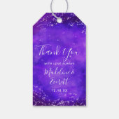 星空の夜銀河系水の色結婚は感謝する ギフトタグ (裏面)