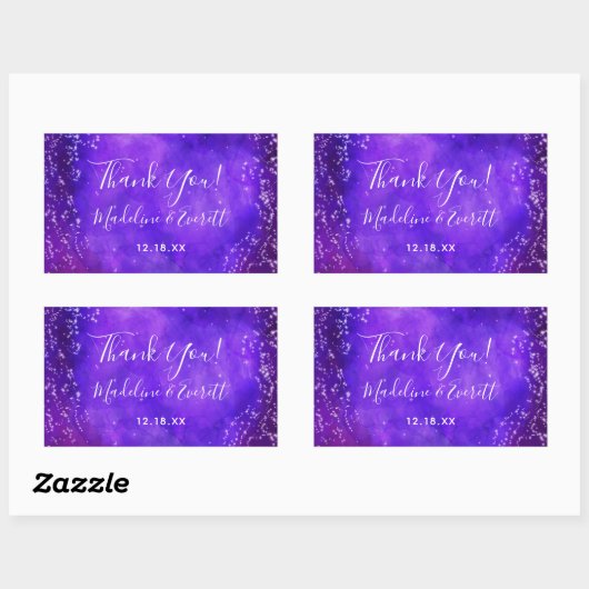 星空の夜銀河系水の色結婚は感謝する 長方形シール (シート)