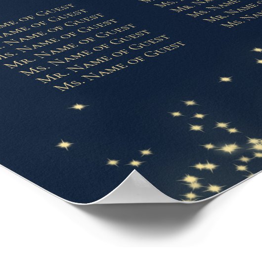 星空の夜12テーブル座席表 ポスター (角)