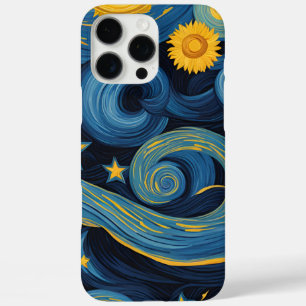 星空の夜、ひまわりの花に出会う iPhone 16 PRO MAXケース