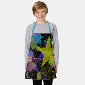 「星空の夜」オールオーバープリント エプロン (着用した状態)