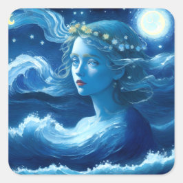 星空の夜🌌 – ギリシャ女神ファンタジーステッカー#5 スクエアシール
