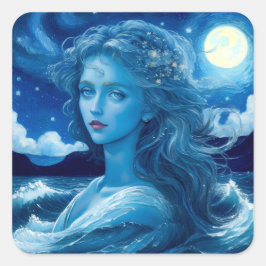 星空の夜🌌 – ギリシャ女神ファンタジーステッカー#6 スクエアシール