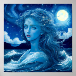 星空の夜🌌 – ギリシャ女神ファンタジーポスター#6 ポスター