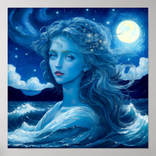 星空の夜🌌 – ギリシャ女神ファンタジーポスター#6 ポスター