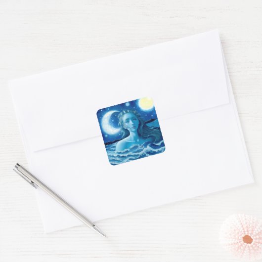 星空の夜🌌 – ギリシャ女神魔法シール#16 スクエアシール (封筒)