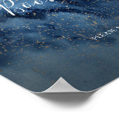 星空の夜 | ゴールドのゲストブックサイン ポスター (角)