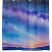 星空の夜 シャワーカーテン (正面)