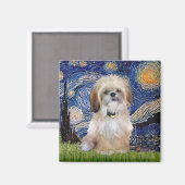 星空の夜 – シーズー（犬）Tzu (P) マグネット (正面/裏面)
