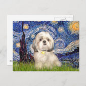 星空の夜 – シーズー（犬）Tzu (Y) ポストカード (正面/裏面)