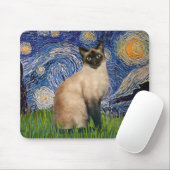星空の夜 – シールポイントシャム猫 マウスパッド (マウス)