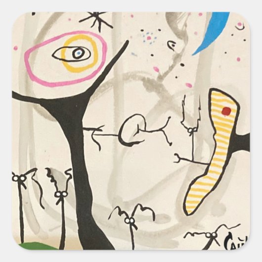 星空の夜 スクエアシール (正面)