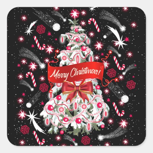 星空の夜 スクエアシール (正面)