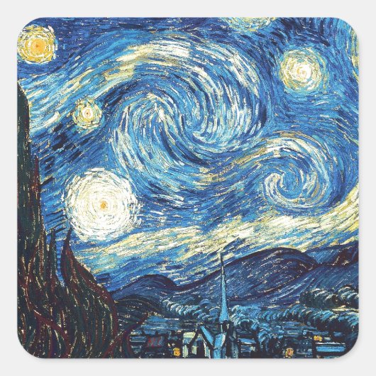 星空の夜 スクエアシール (正面)