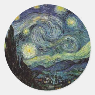 星空の夜 – ファンゴッホ ラウンドシール