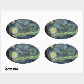 星空の夜 – ファンゴッホ 楕円形シール (シート)