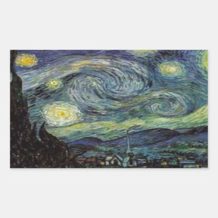 星空の夜 – ファンゴッホ 長方形シール