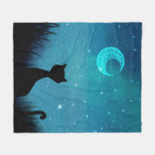 星空の夜 フリースブランケット (正面(横))