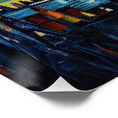 星空の夜 – ボストンテリアードッグ003 - Qian w ポスター (コーナー)