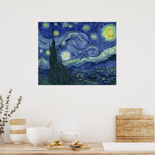 星空の夜 ポスター (キッチン)