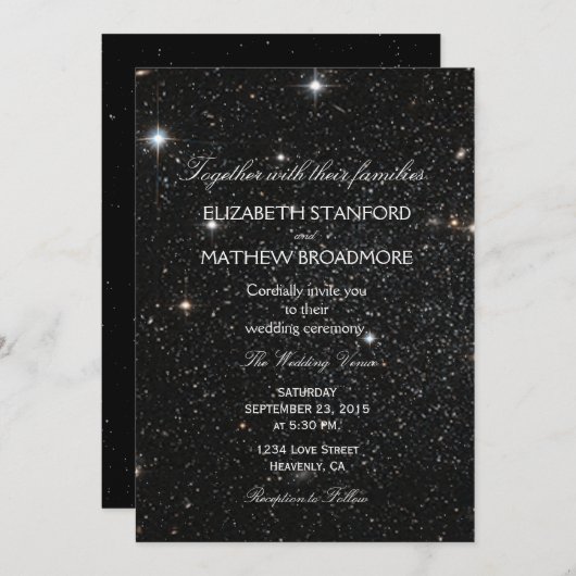 星空の夜 招待状 (正面/裏面)