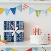 星空の夜 – 未来的抽象芸術アートネイビーブルー ラッピングペーパー